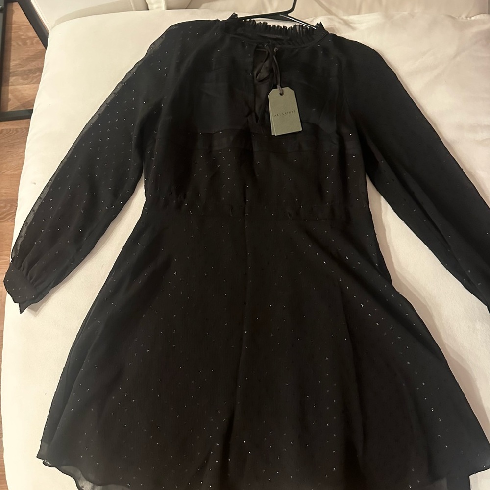 Black Brand new All Saints lace dress with a zip at the back #lacedress